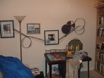 Joyce's room reflects her passion for movies.